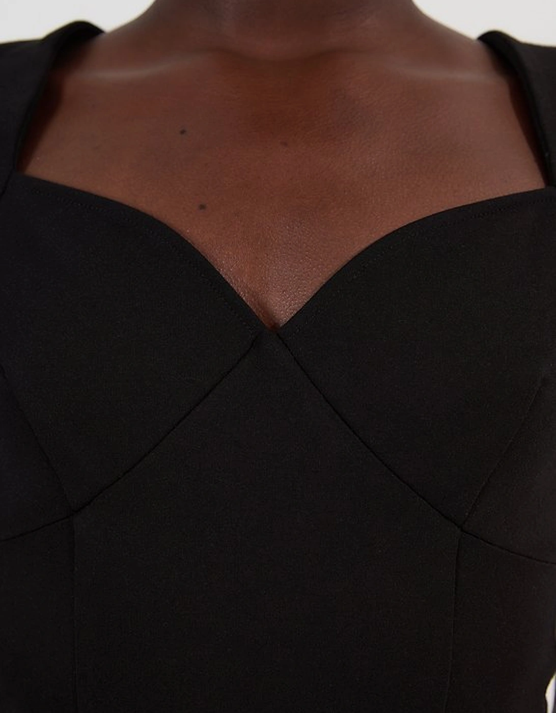Ponte Short Sleeve Sweetheart Neckline Bodysuit