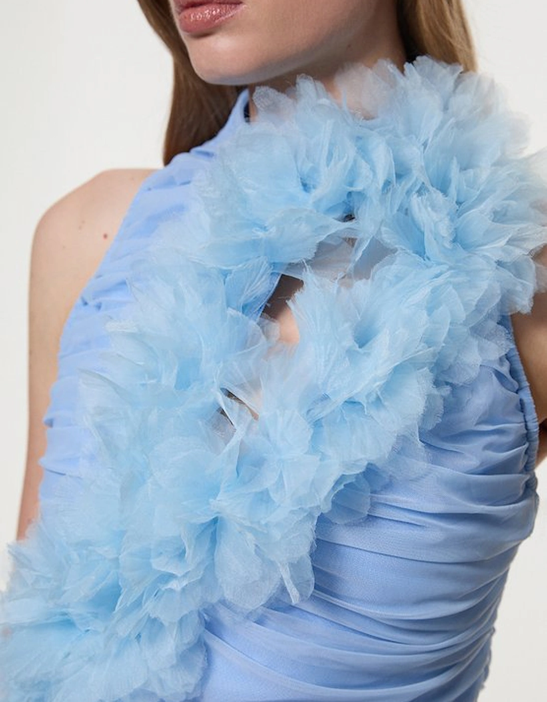 Gathered Fabric Bandage Knitted Maxi Dress