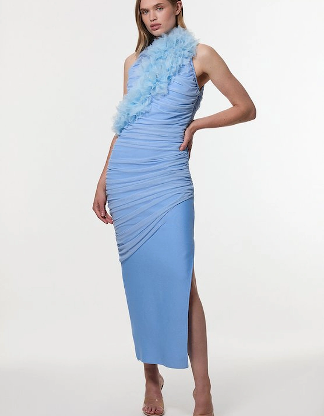 Gathered Fabric Bandage Knitted Maxi Dress, 5 of 4