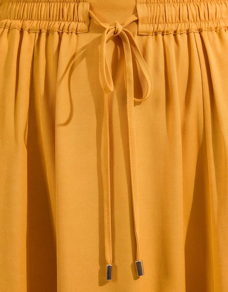Premium Viscose Linen Tie Waist Woven Skirt