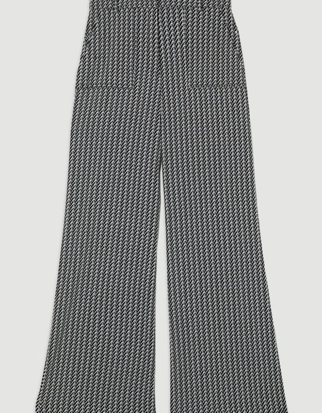 Jacquard Tailored Wide Leg Trouser