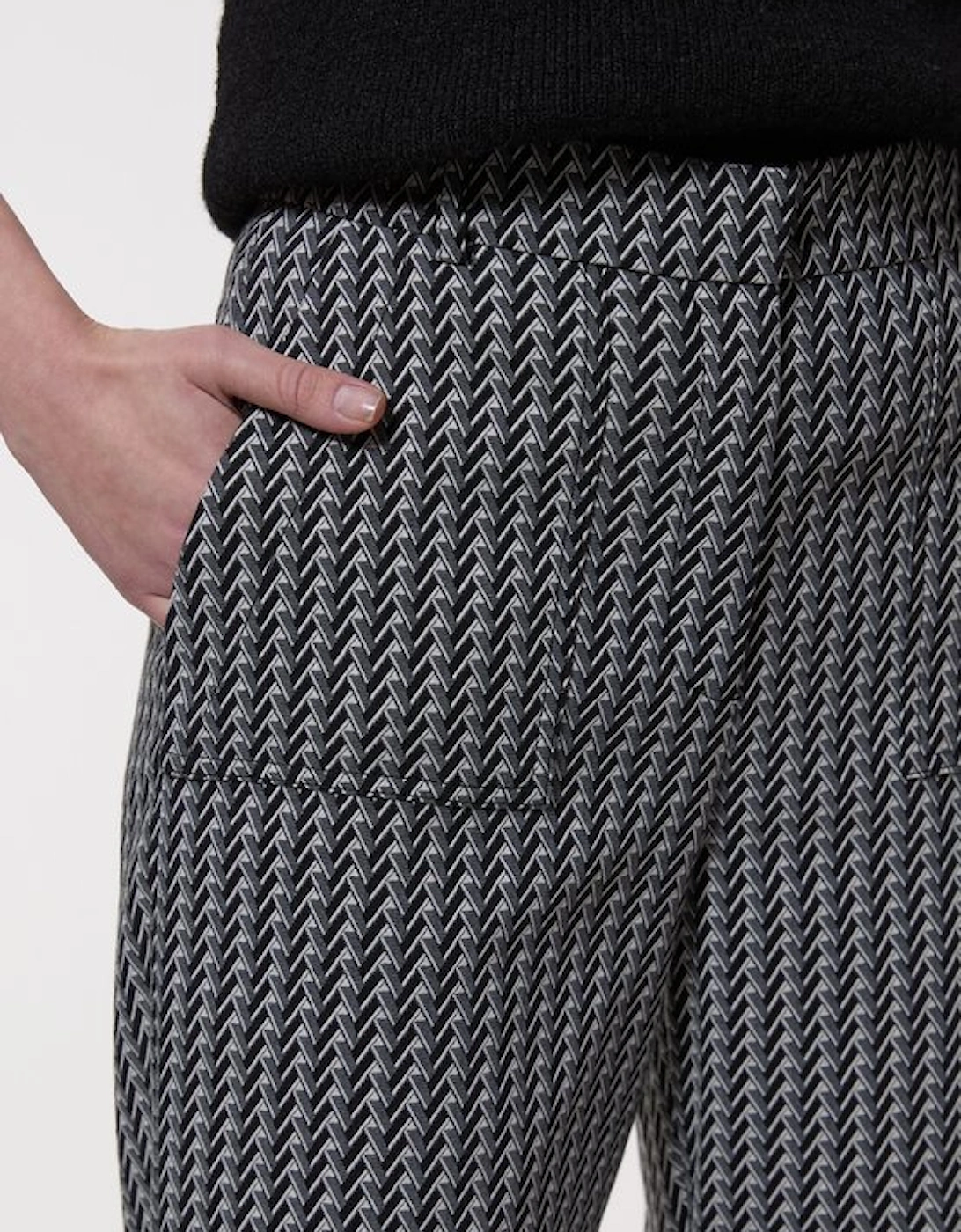 Jacquard Tailored Wide Leg Trouser