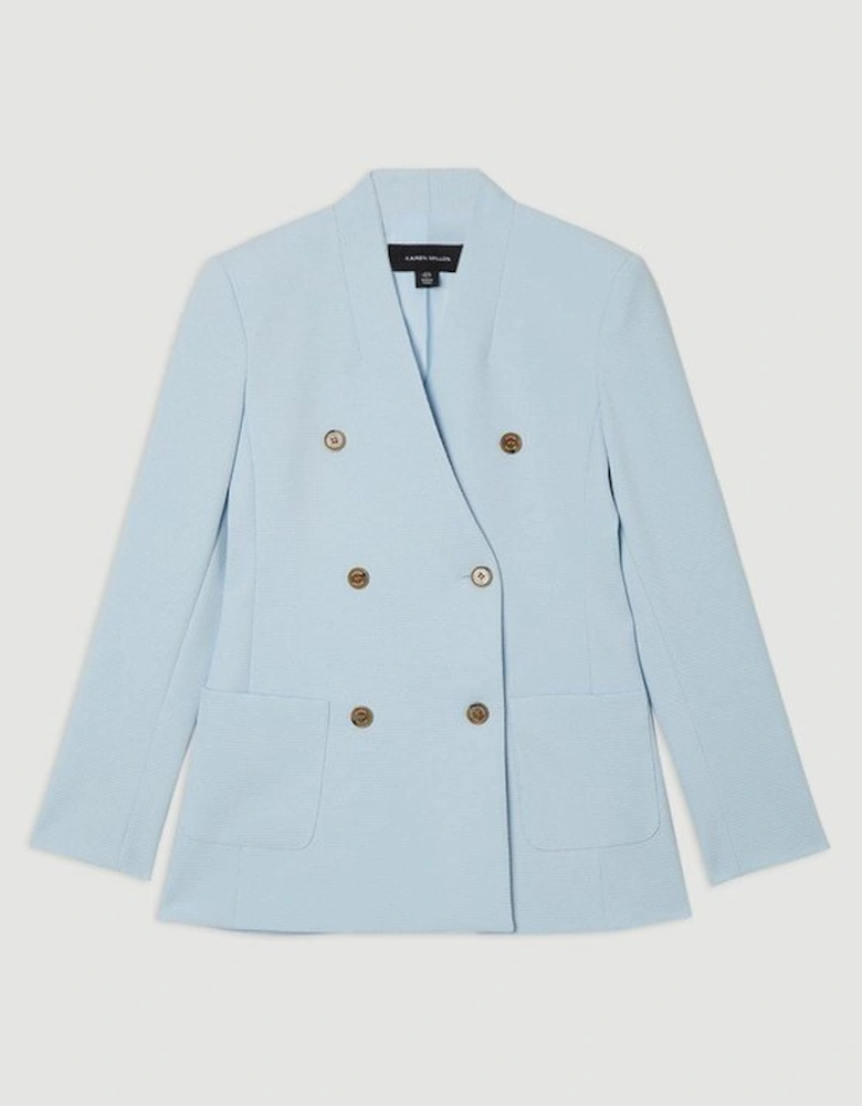 Tailored Textured Double Breasted Jacket