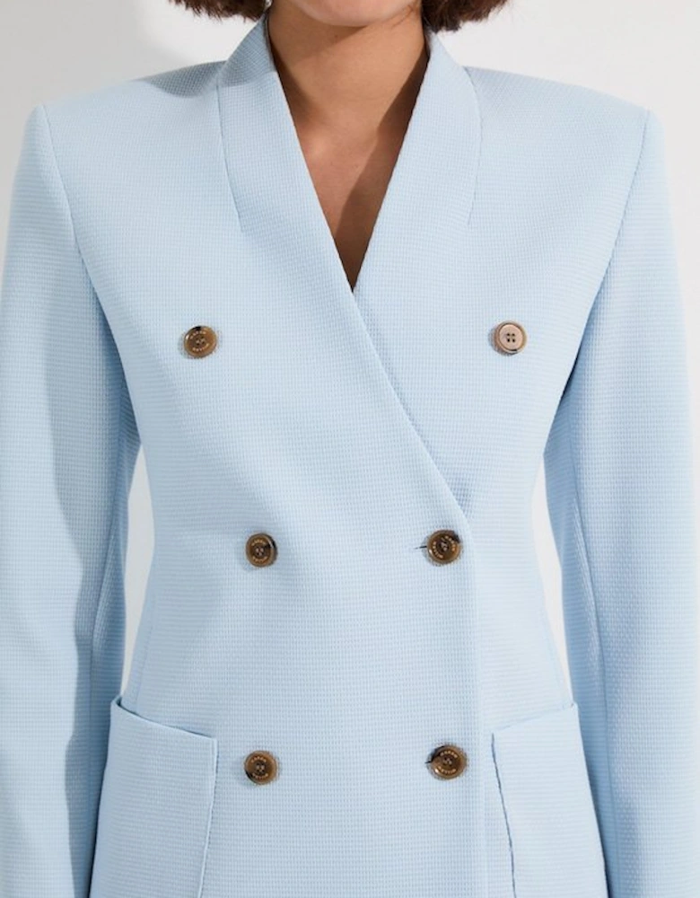 Tailored Textured Double Breasted Jacket