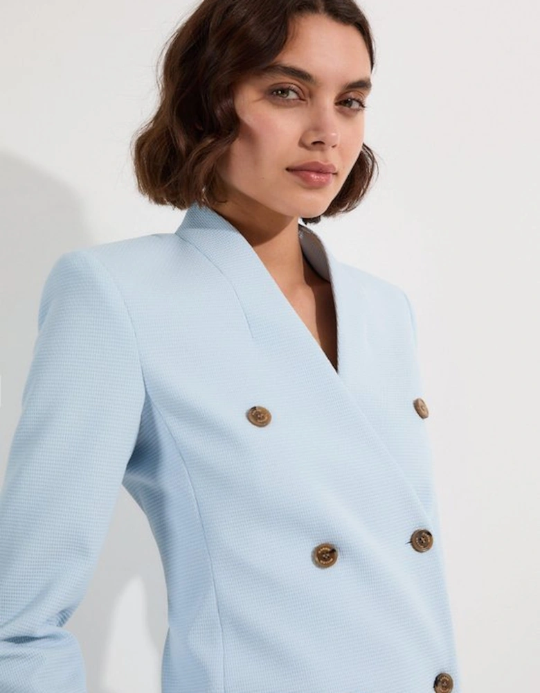 Tailored Textured Double Breasted Jacket