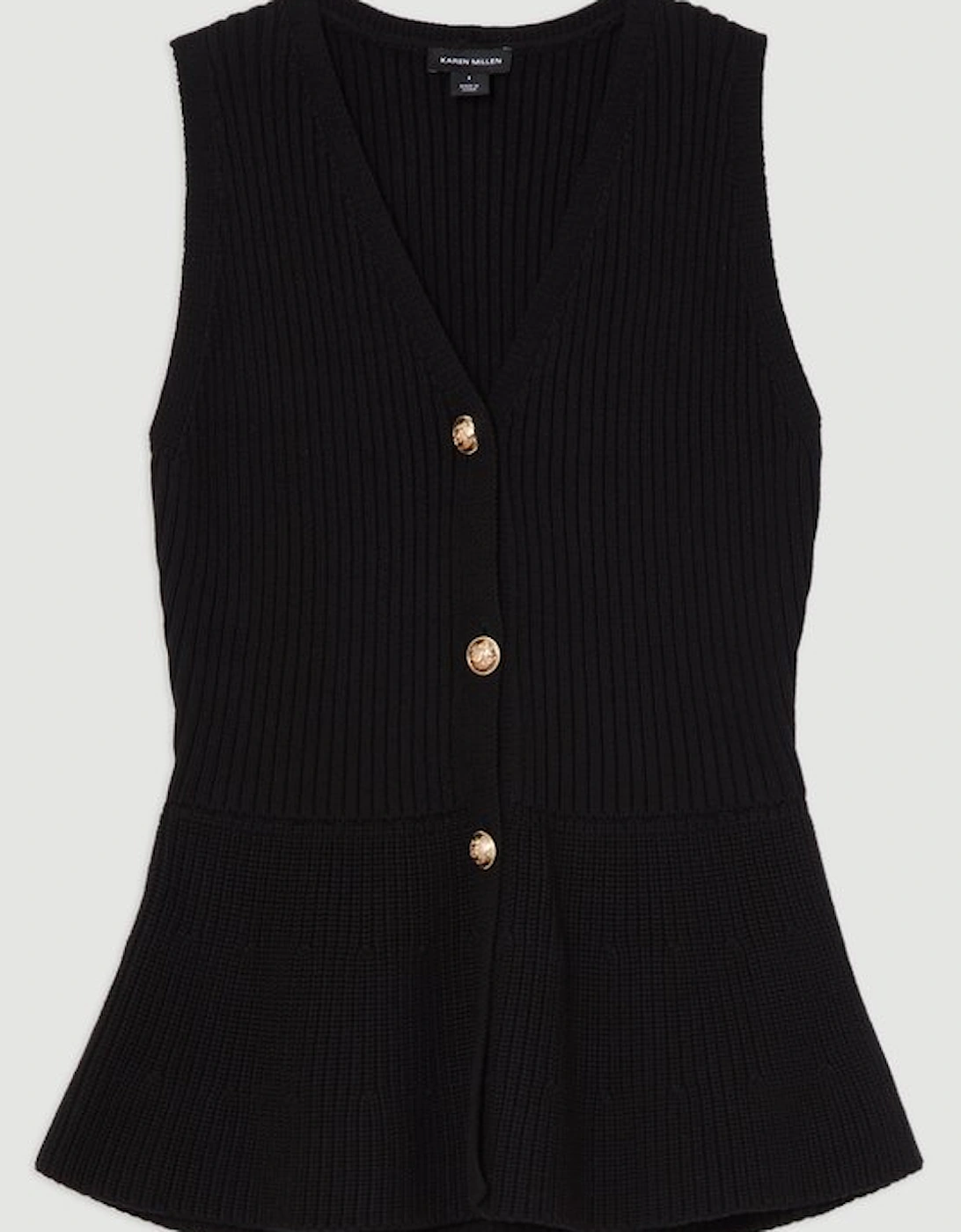 Ribbed Cotton Knitted Waistcoat