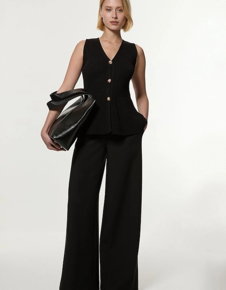 Ribbed Cotton Knitted Waistcoat