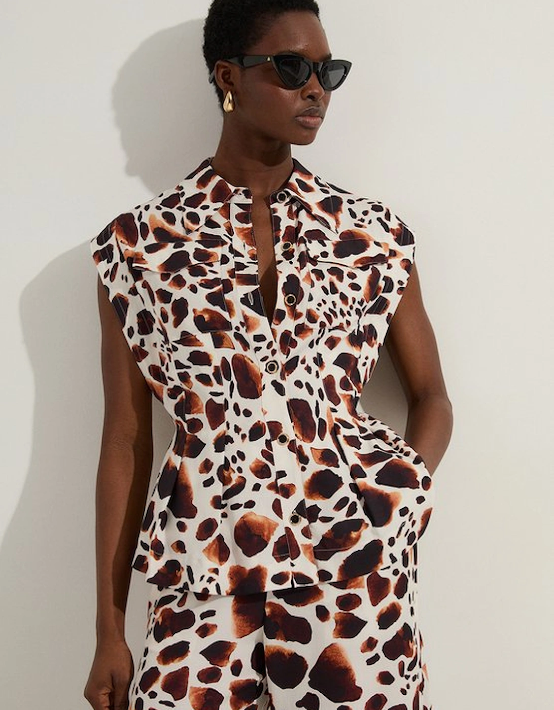 Premium Viscose Linen Topstitch Woven Blouse With Waist Seam Detail, 5 of 4
