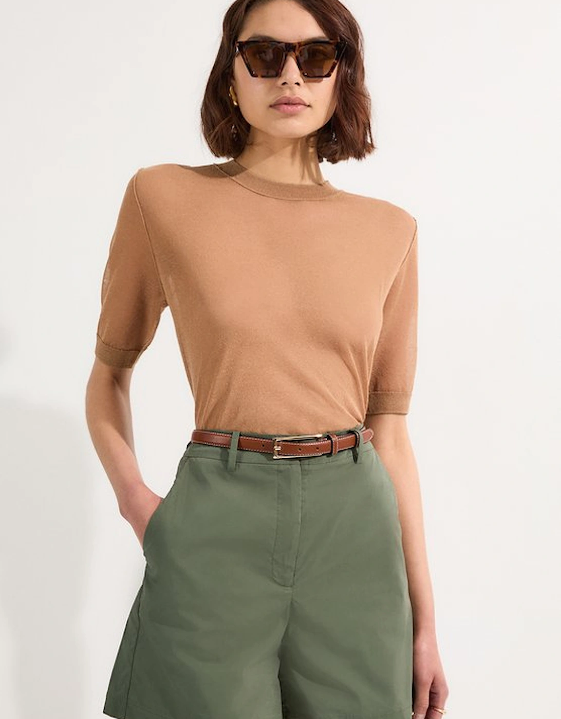 Cotton High Waisted Woven City Short, 5 of 4