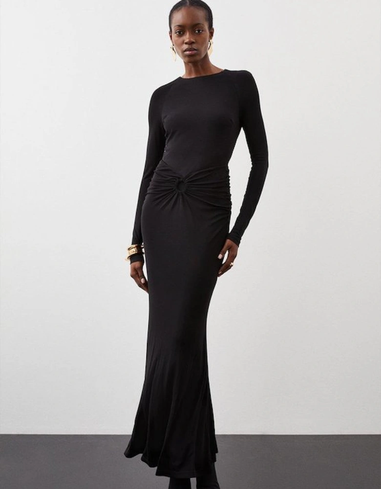 Premium Stretch Crepe Jersey Maxi Dress