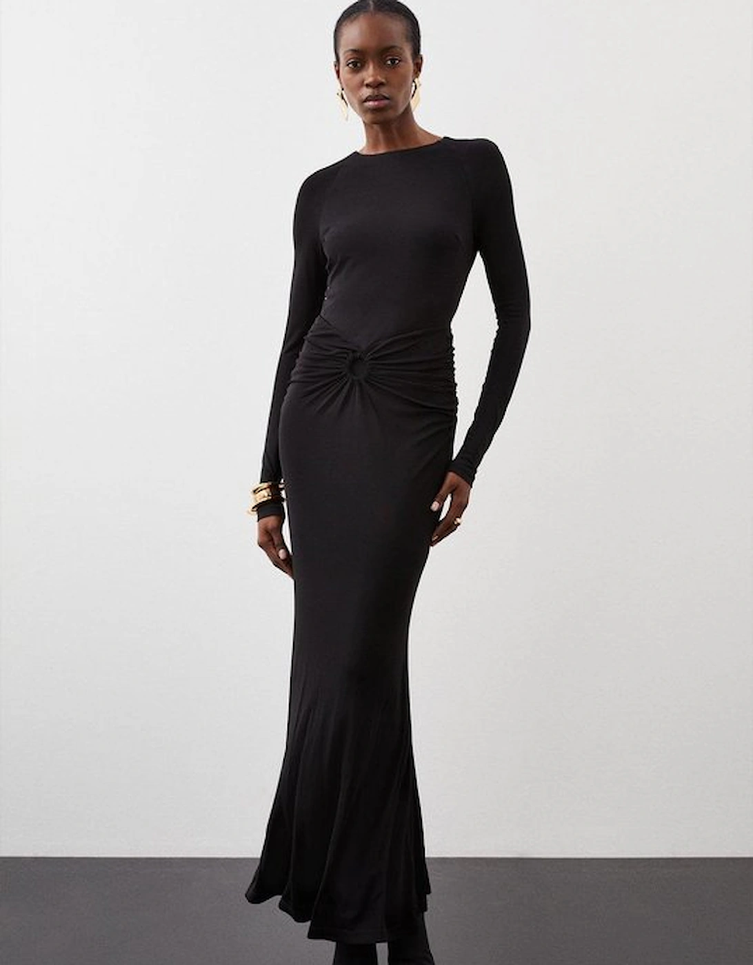 Premium Stretch Crepe Jersey Maxi Dress, 5 of 4