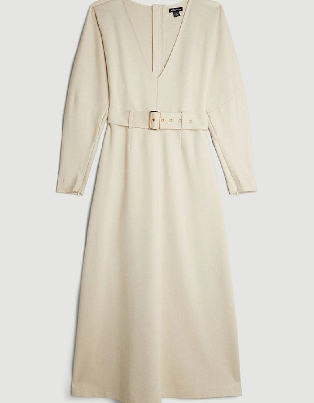 Ponte Belted Maxi Dress