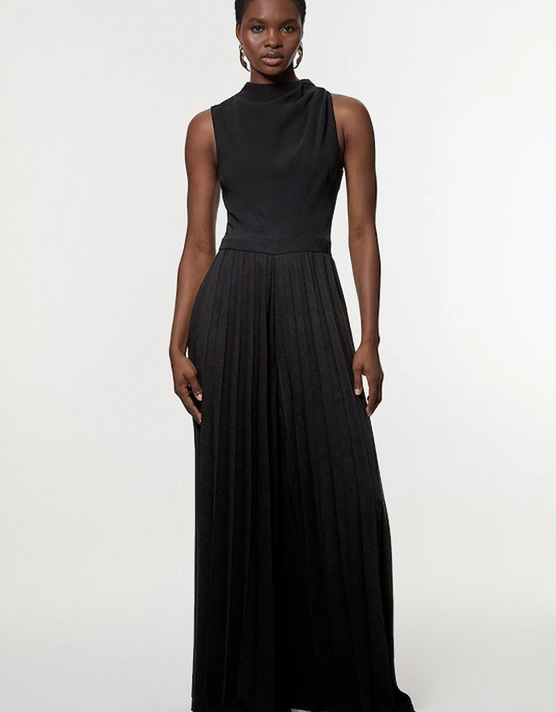 Soft Tailored Halter Neck Pleated Jumpsuit, 5 of 4