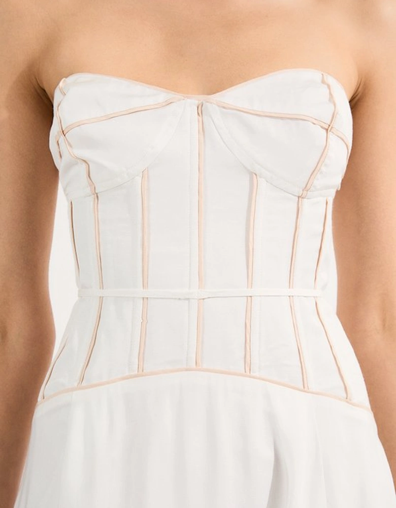 Viscose Linen Corset Prom Dress