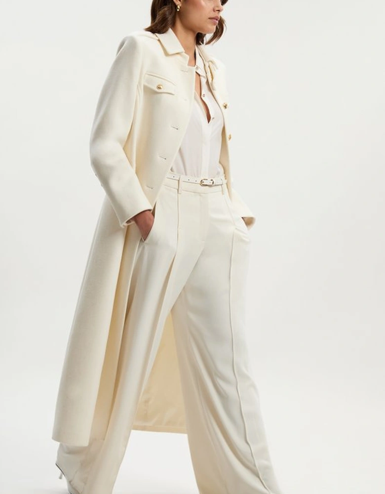 Wool Military Tailored Maxi Coat