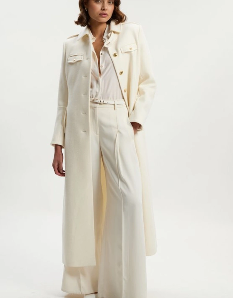 Wool Military Tailored Maxi Coat
