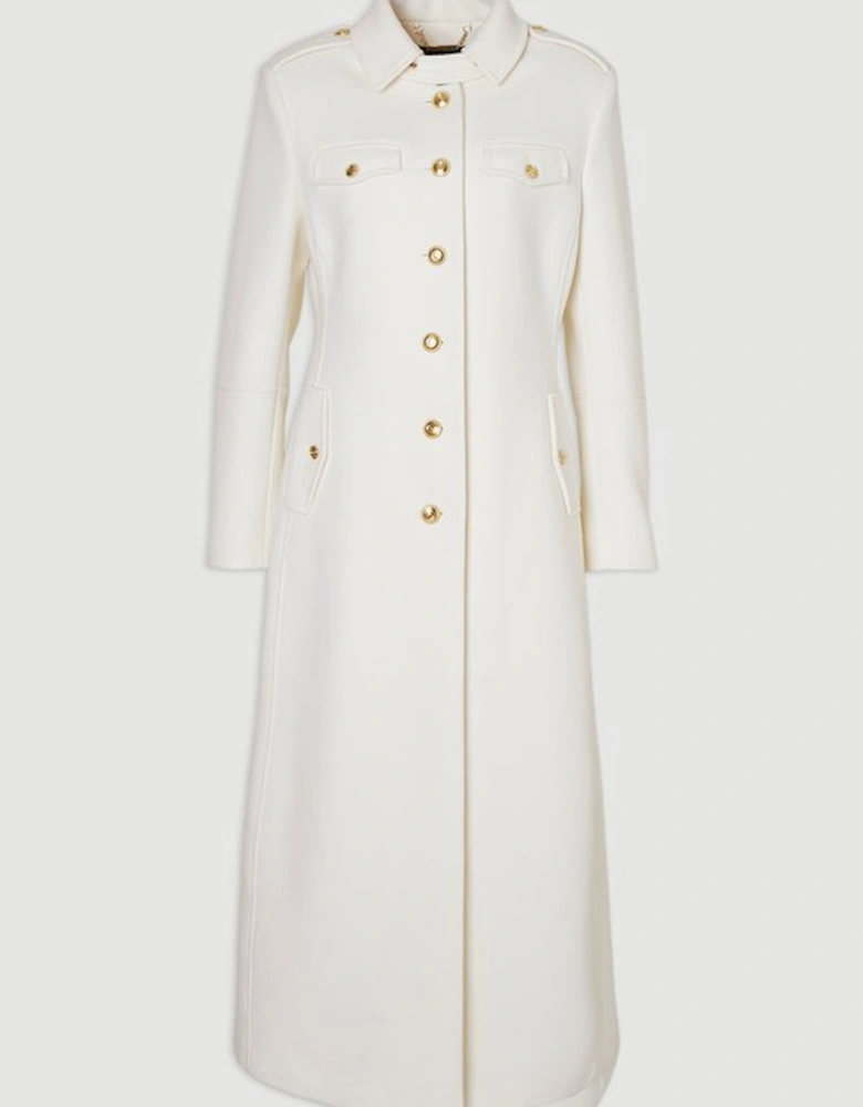 Wool Military Tailored Maxi Coat