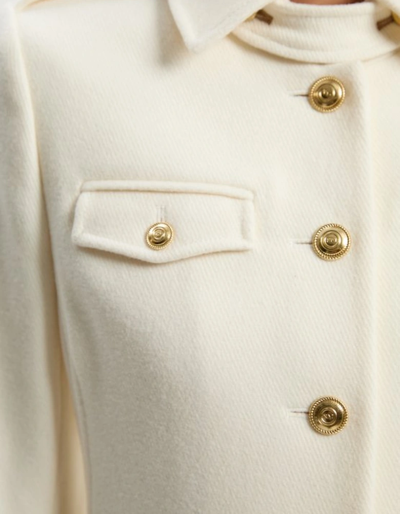 Wool Military Tailored Maxi Coat