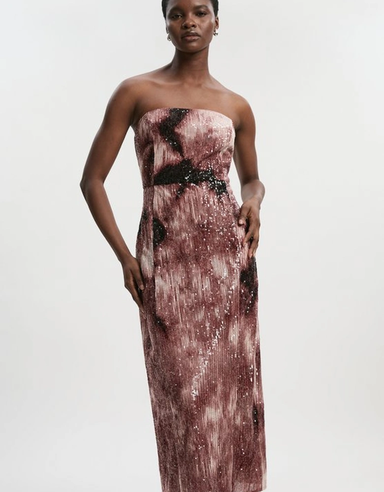 Ombre Sequin Woven Midi Dress