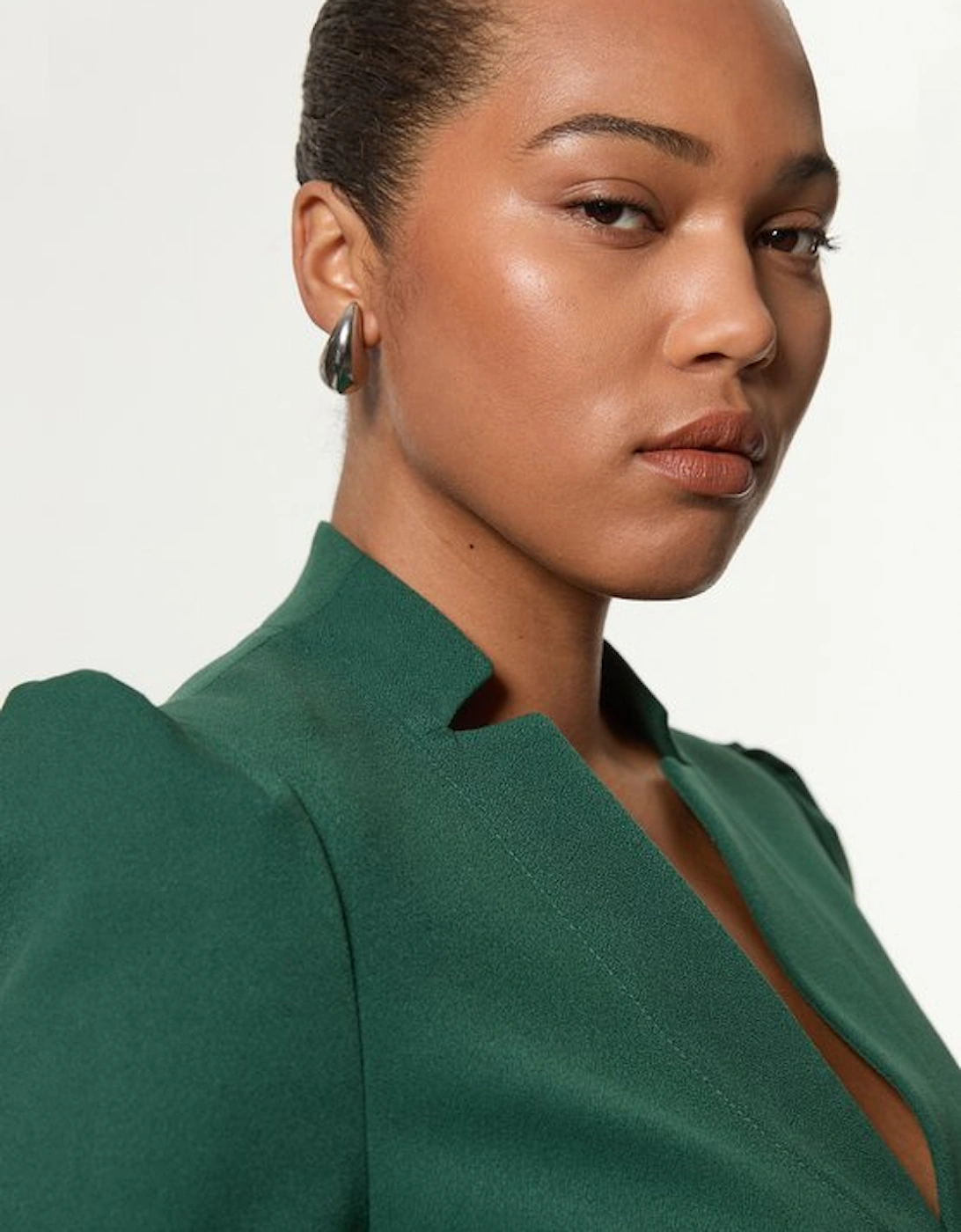 Plus Size Structured Crepe Forever Belted Jumpsuit