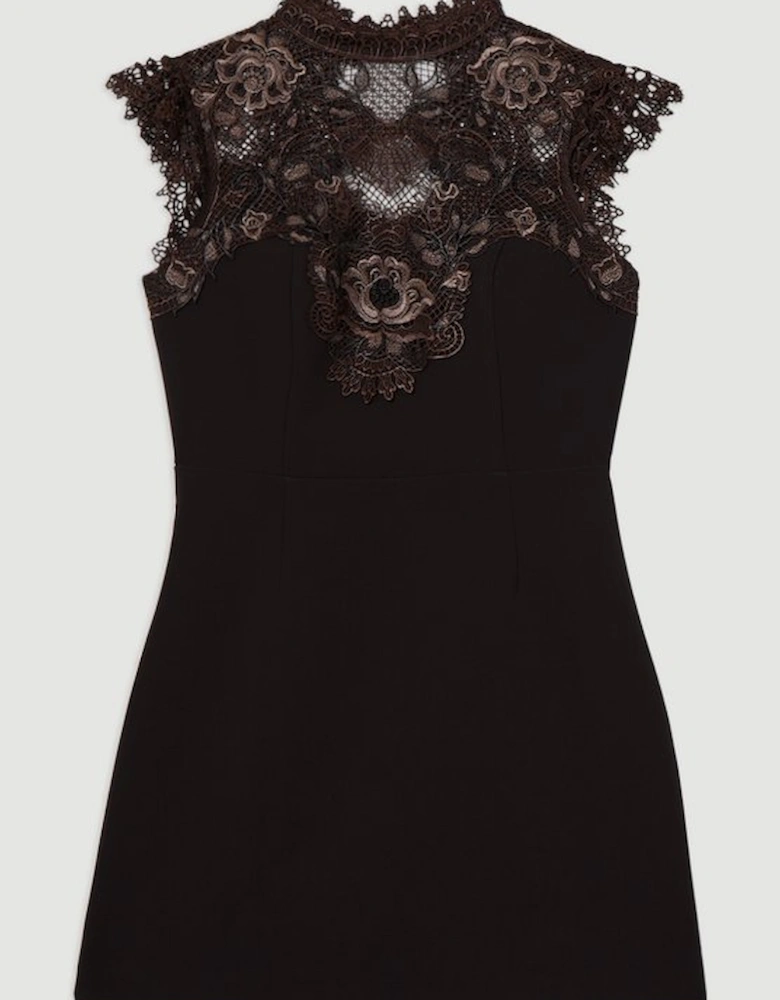 Guipure Lace Woven Mini Dress