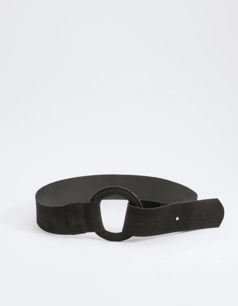 Suede Ring Detail Chunky Belt