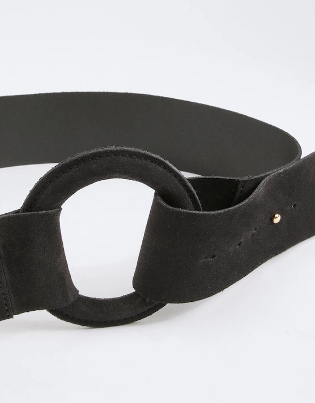 Suede Ring Detail Chunky Belt