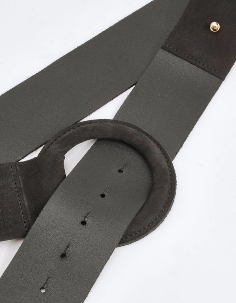 Suede Ring Detail Chunky Belt
