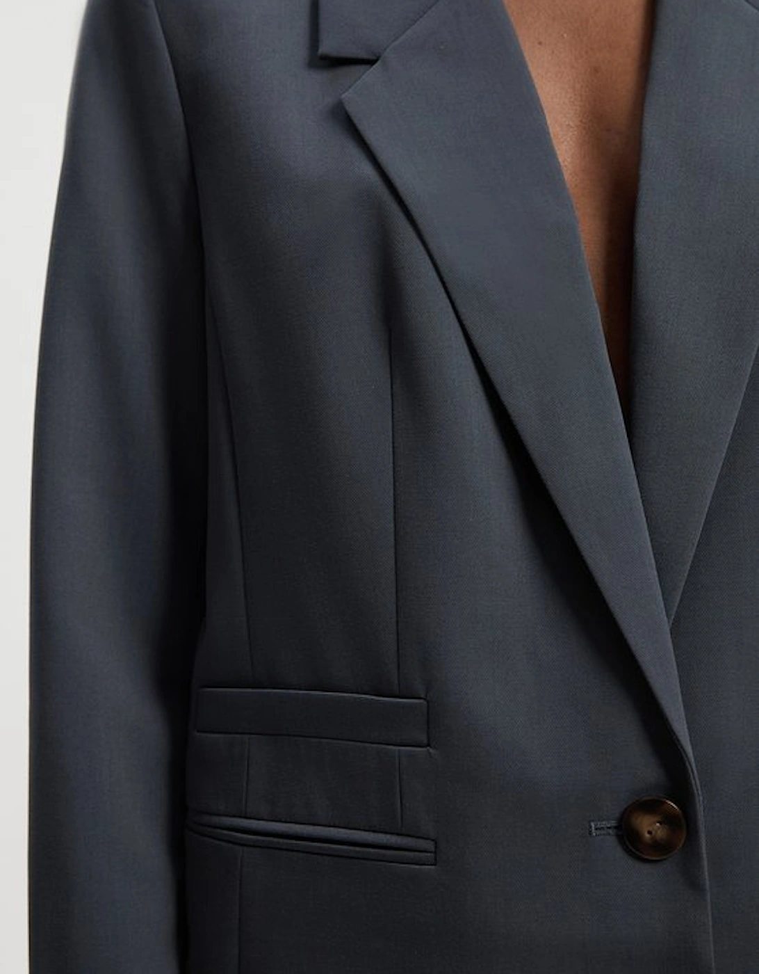 Tailored Twill Essential Single Breasted Oversized Blazer