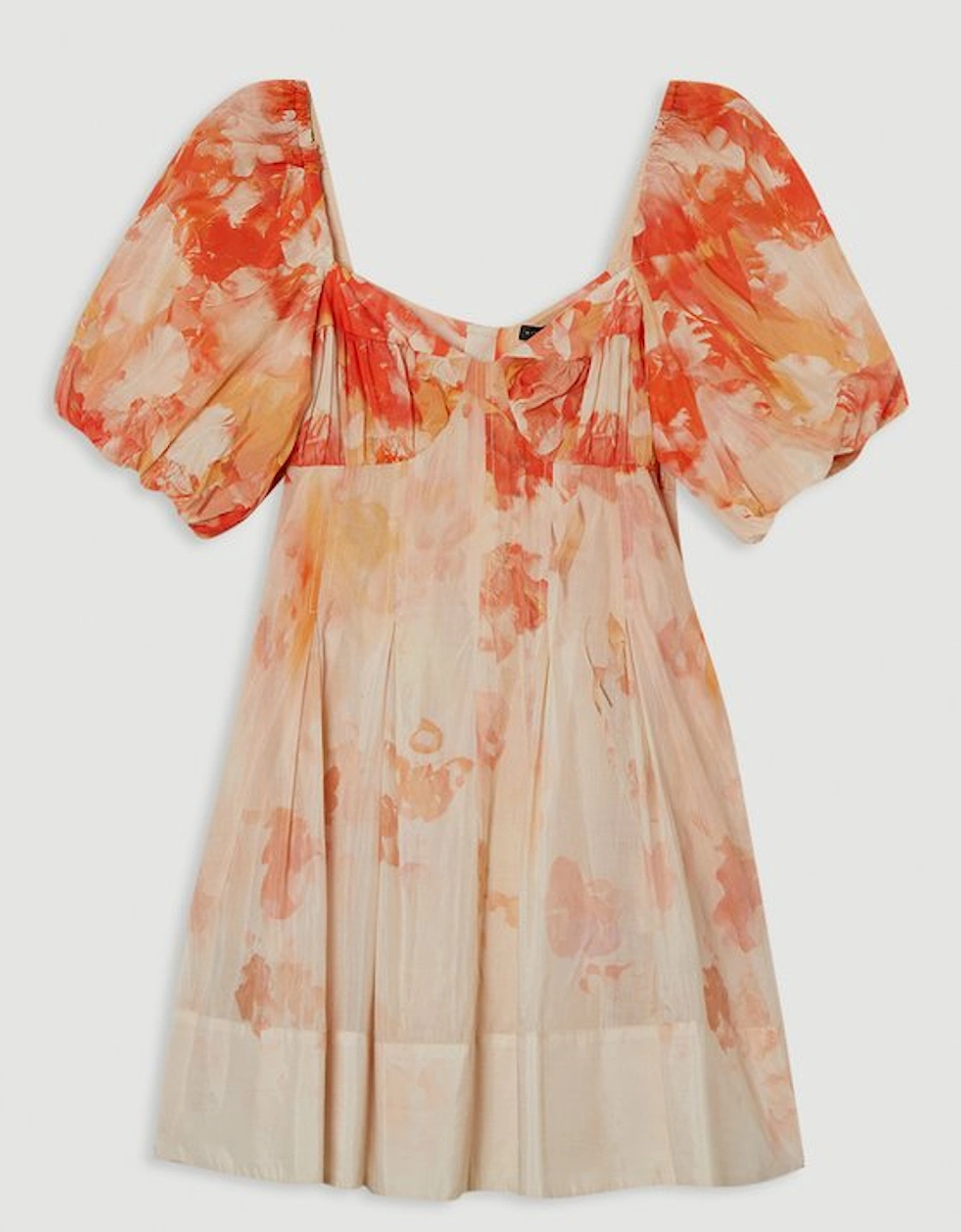 Silk Cotton Trailing Floral Mini Dress