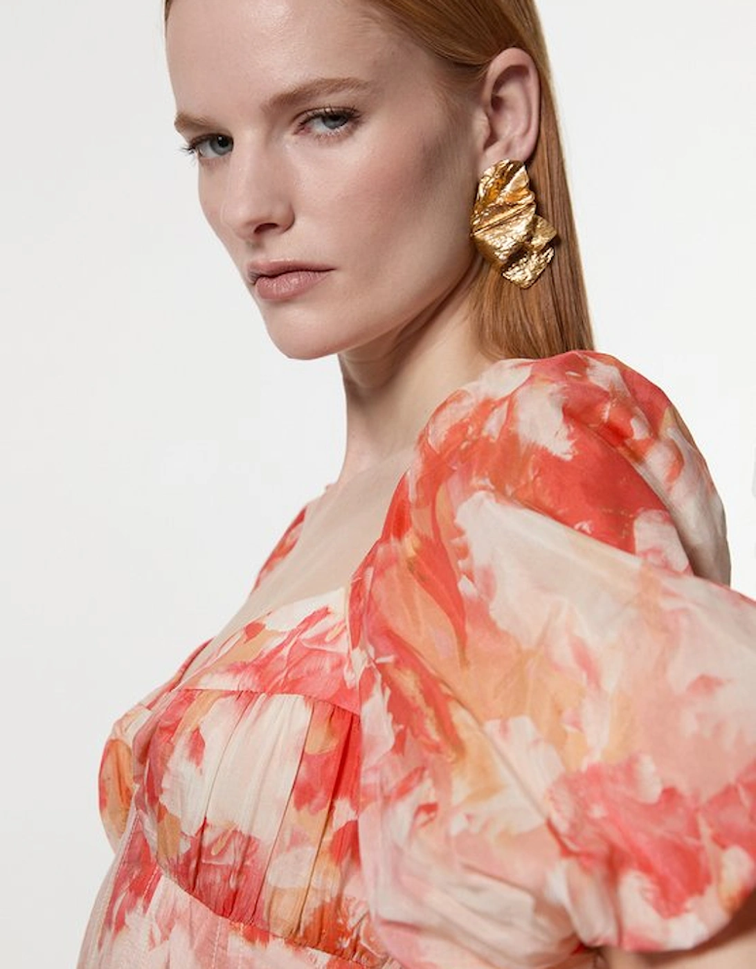 Silk Cotton Trailing Floral Mini Dress