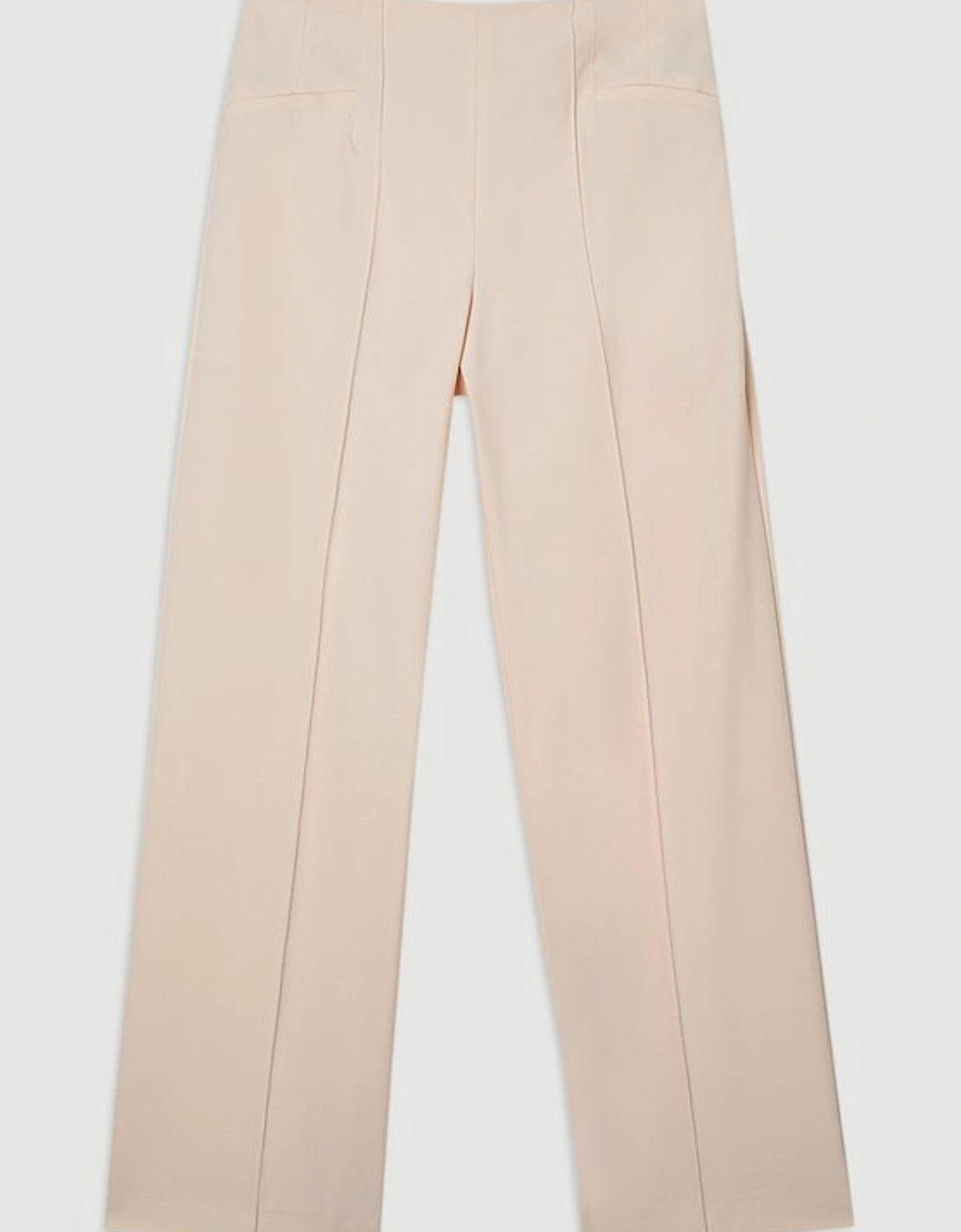 Petite Compact Stretch Pocket Detail Tailored Wide Leg Trouser