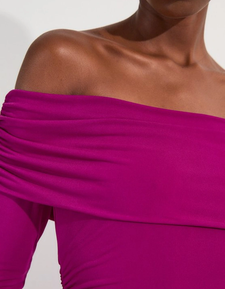 Tall Bardot Drapey Midi Dress
