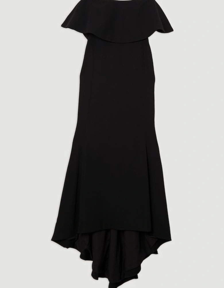 Soft Tailored Peplum Bandeau Tailored Maxi Dress