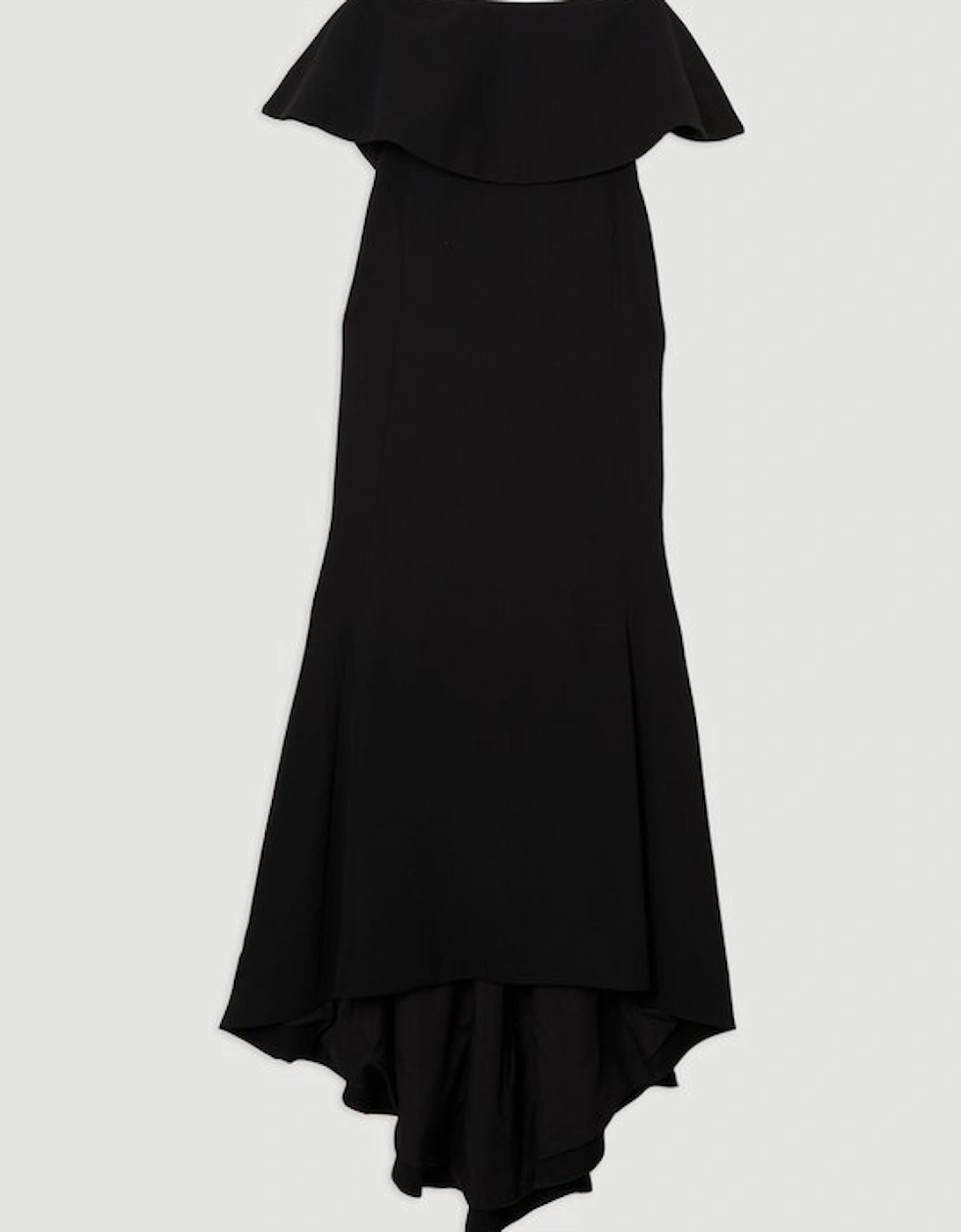 Soft Tailored Peplum Bandeau Tailored Maxi Dress