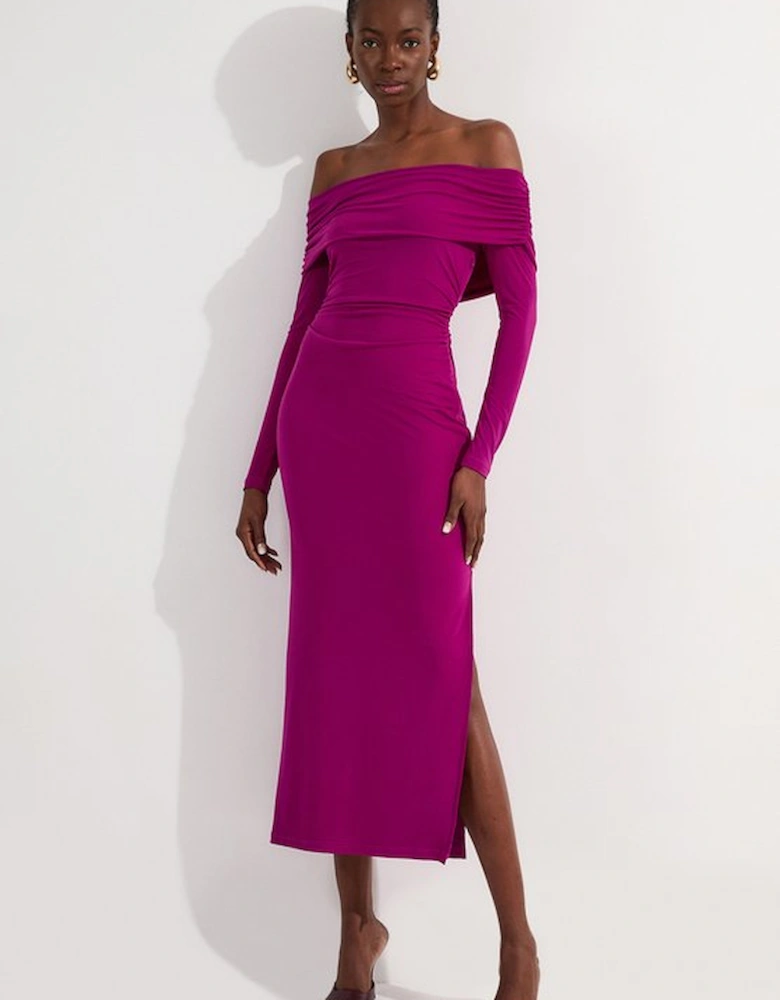 Tall Bardot Drapey Midi Dress