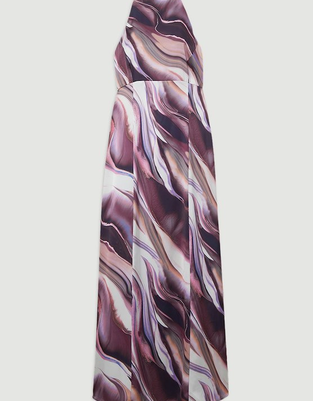 Tall Graduated Stripe Viscose Satin Halter Dress