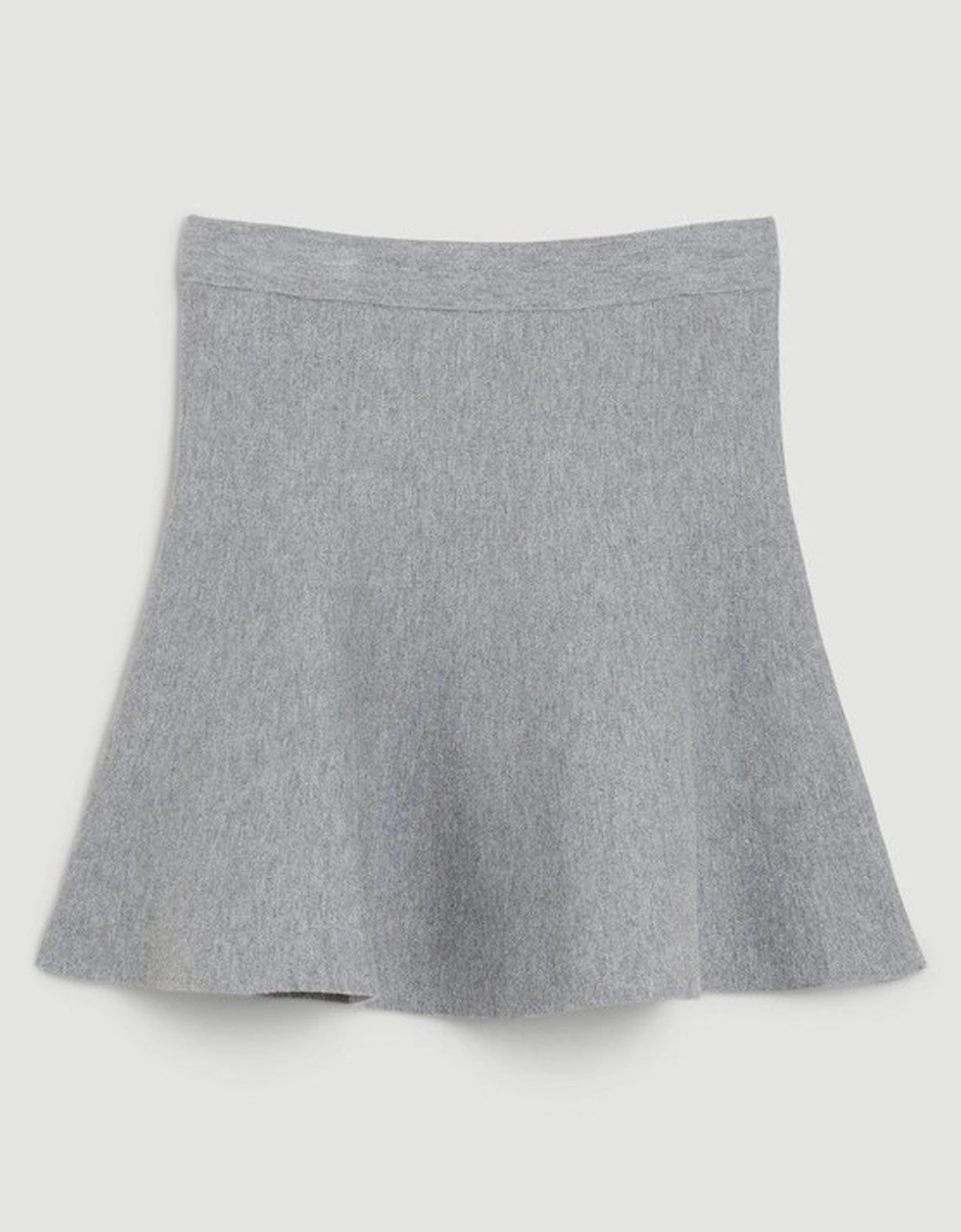 Compact Wool Look Knit Flippy Mini Skirt