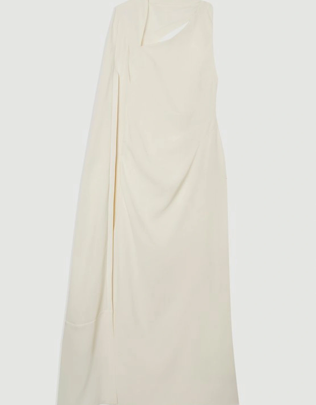 Soft Tailored Cape Sleeve Maxi Dress