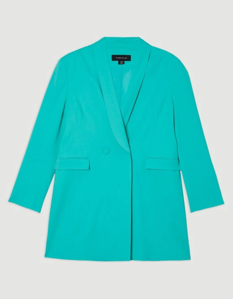 Plus Size Polished Tailored Double Breasted Sinch Detail Blazer Mini Dress