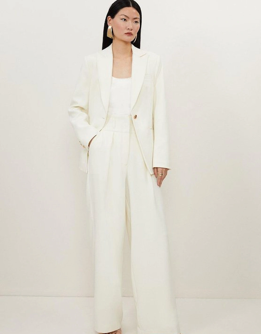 Petite Compact Stretch Single Breasted Tailored Blazer
