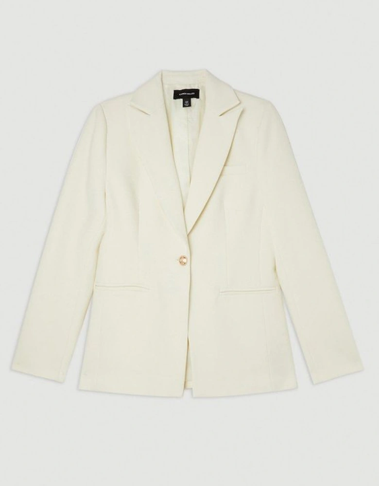 Petite Compact Stretch Single Breasted Tailored Blazer
