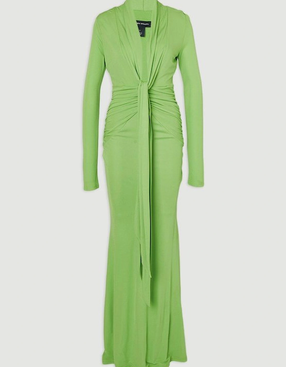 Premium Stretch Crepe Jersey Plunge Neck  Maxi Dress