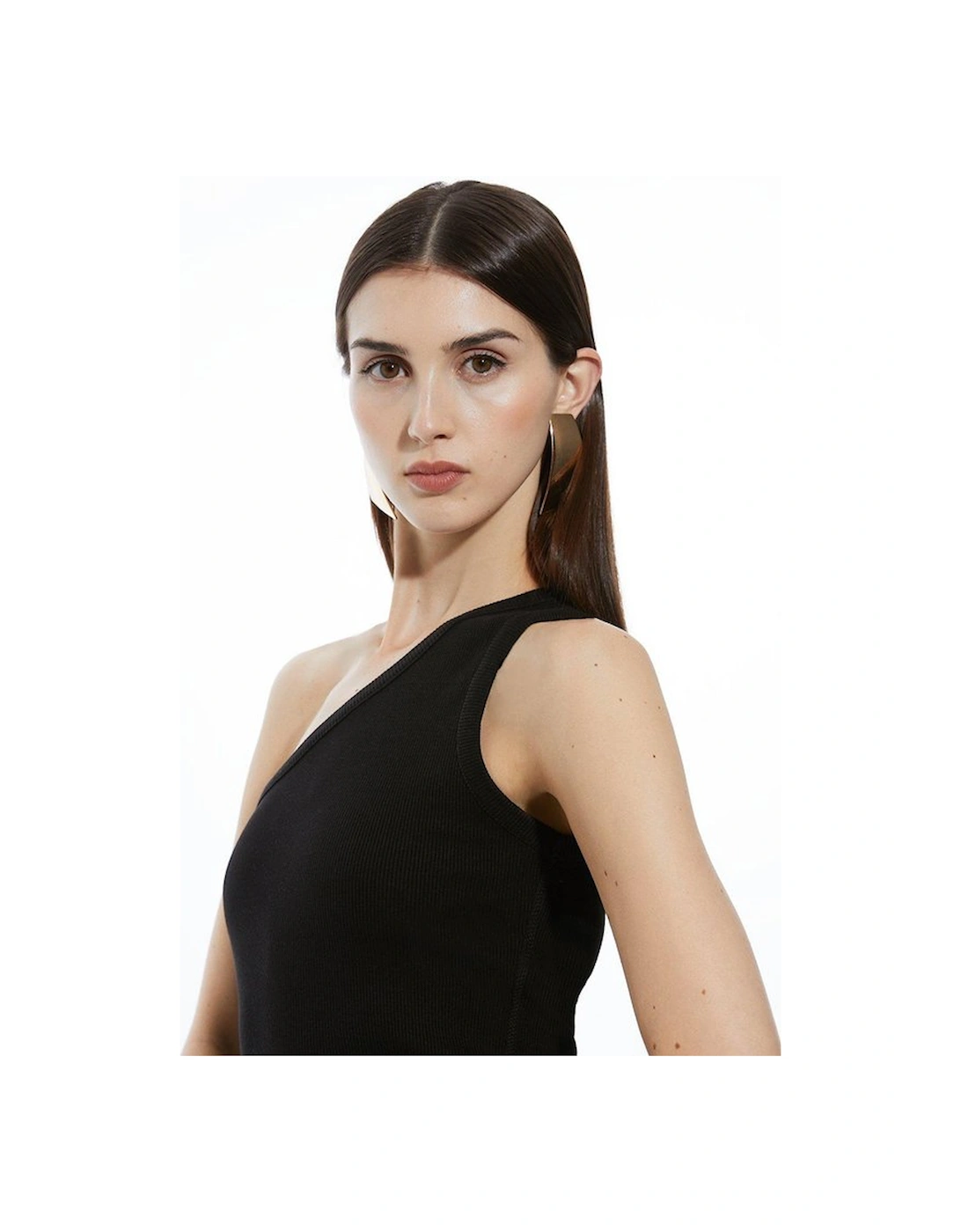 Compact Jersey Rib Asymmetrical Top
