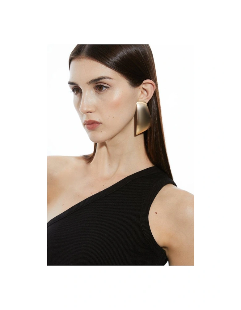 Compact Jersey Rib Asymmetrical Top