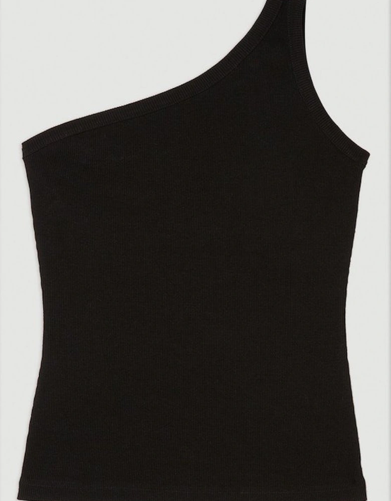 Compact Jersey Rib Asymmetrical Top