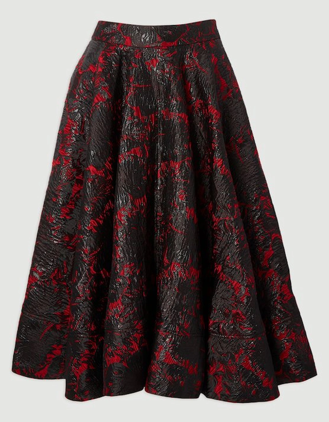 Floral Jacquard Tailored Full Prom Skirt