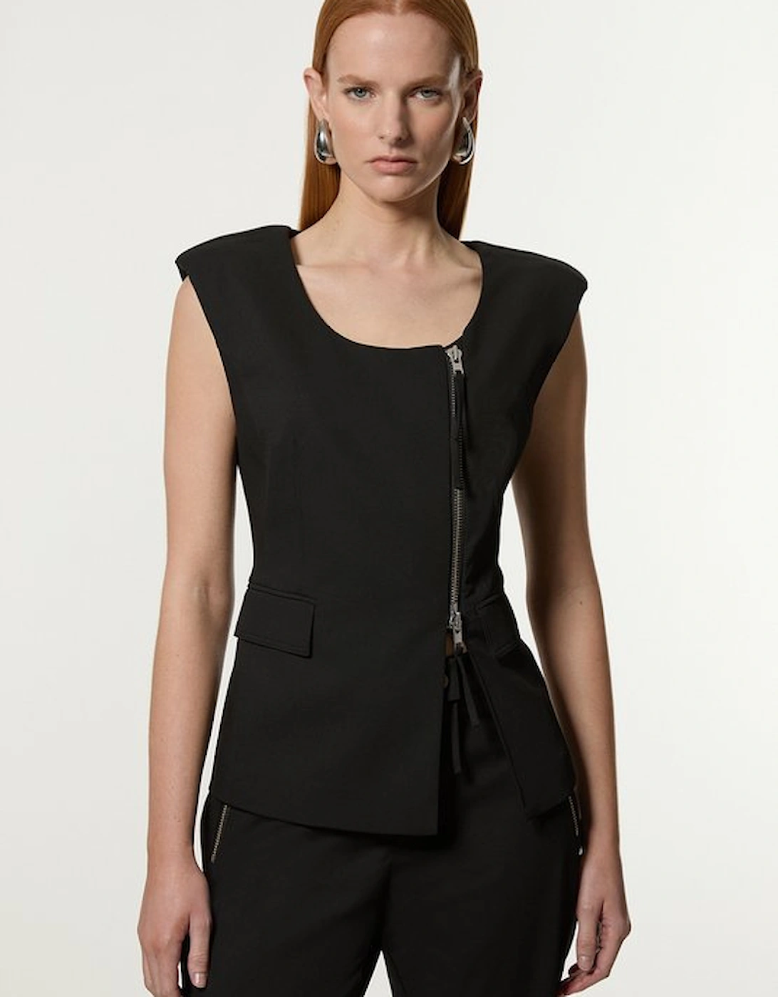 Tailored Viscose Zip Through Multi Stitch Waistcoat, 5 of 4