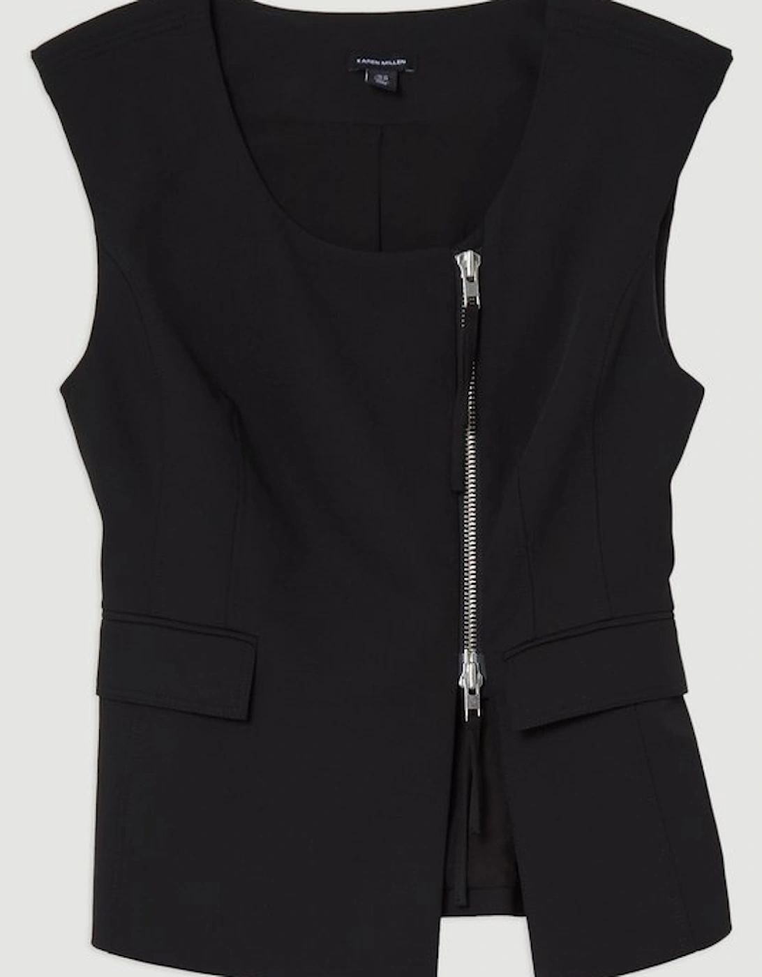 Tailored Viscose Zip Through Multi Stitch Waistcoat