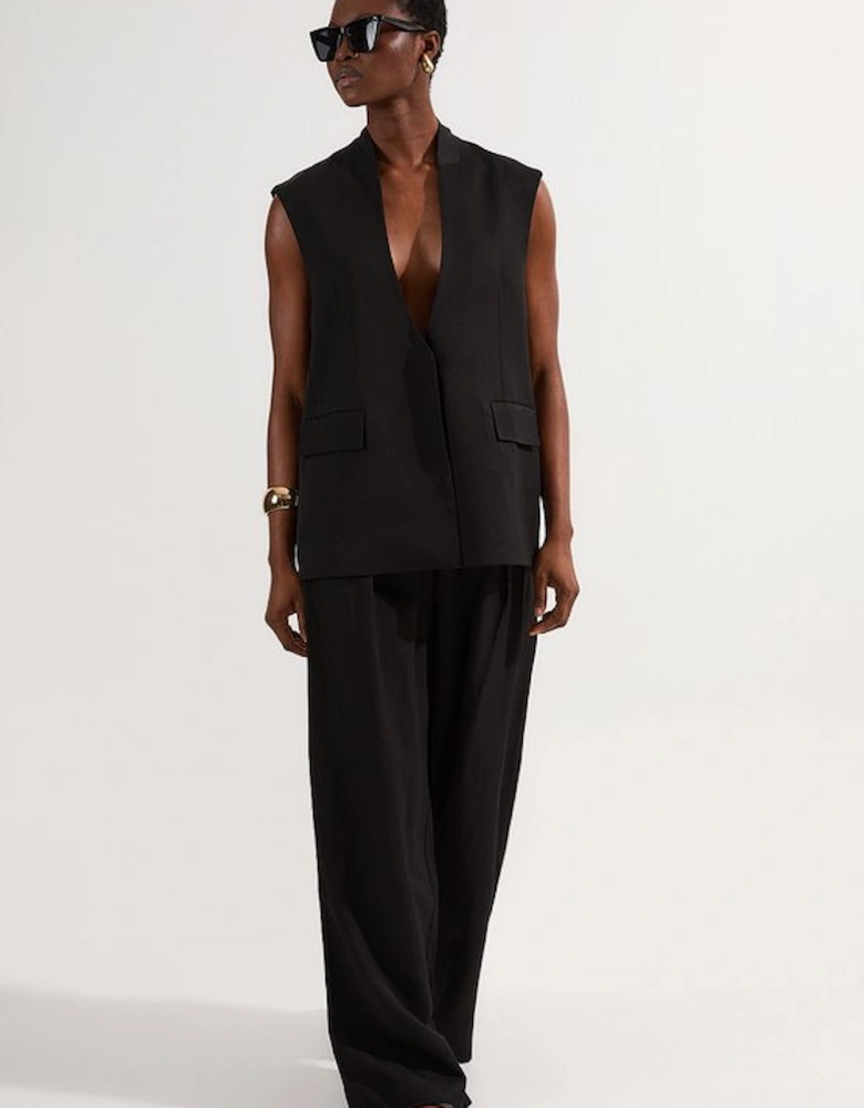 Viscose Linen Tailored Waistcoat